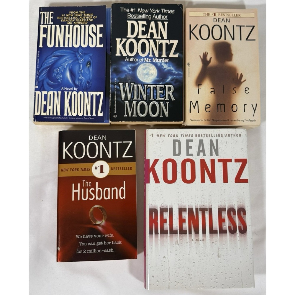 Dean Koontz Book Lot 5 Paperback Novels Mixed Titles Horror Thriller Suspense